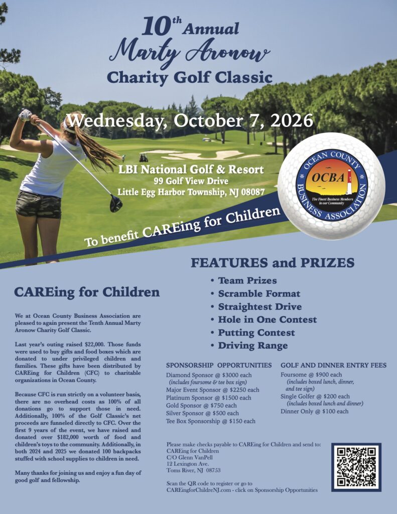 2026 Marty Aronow Charity Golf Classic flyer